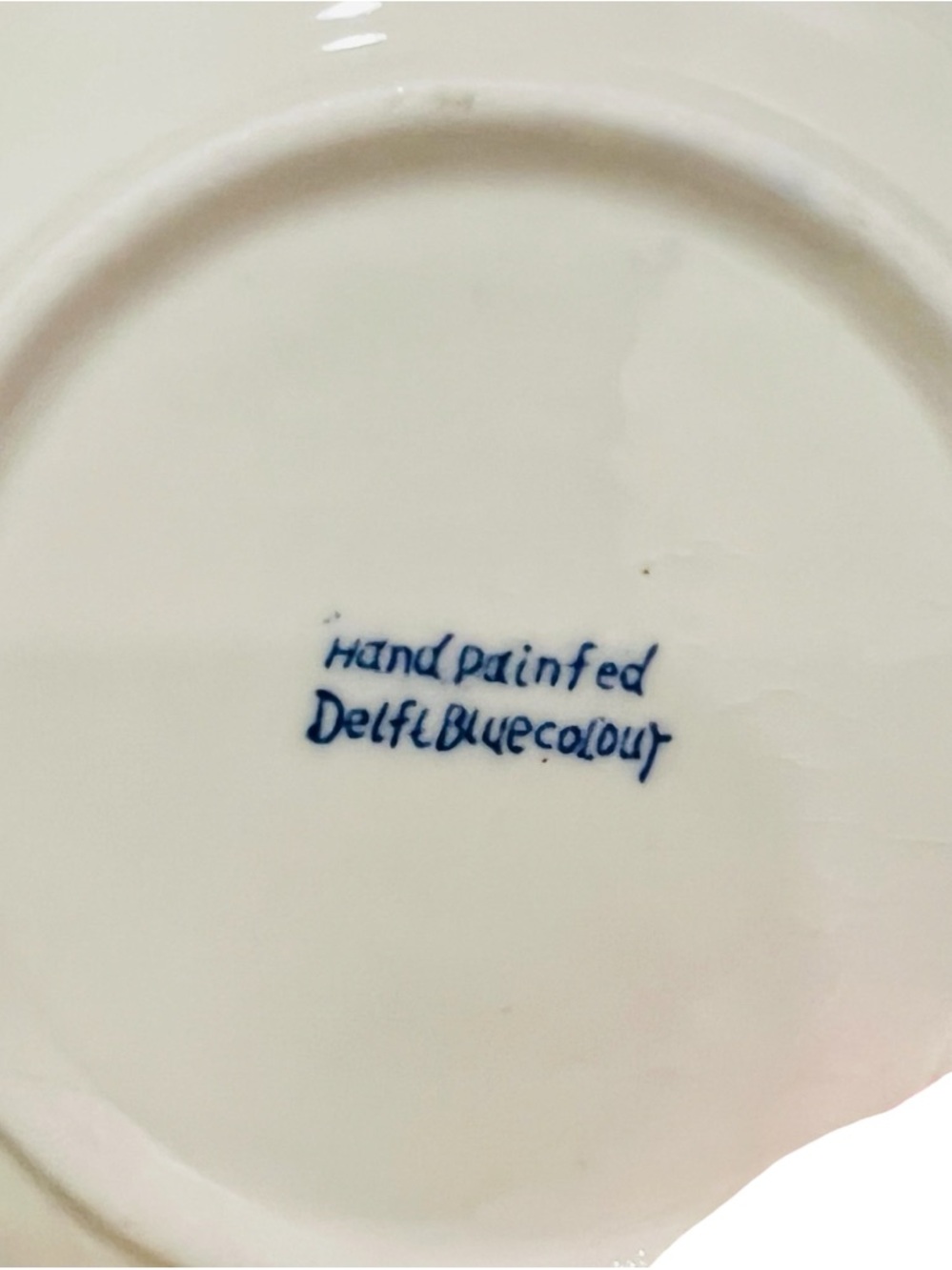 Vintage Delft Blue Bud Vase w Plate Handpainted Holland Windmill Floral 5.5” - Picture 4 of 5